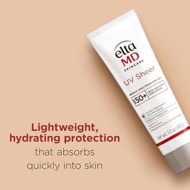 EltaMD UV Sheer Face and Body Sunscreen SPF 50+, Oil Free, No White Cast Sunscreen for Face and Body, Zinc Oxide Formula, 1.7 oz Tube - Image 5