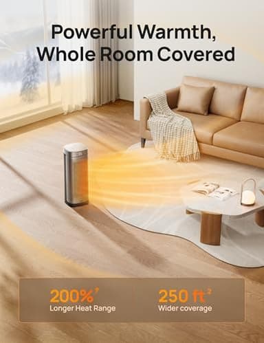 Dreo Space Heaters for Indoor Use, 1500W Fast Heating Portable Heaters with Remote, Large PTC Ceramic Electric for Bedroom, 12H Timer, 70° Oscillation, Overheat Protection, Safety Heat for Home Office - Image 2