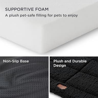 Bedsure Washable Dog Crate Bed for Large Dogs, Soft Foam Floor Pet Mat, Versatile Lightweight Pet Crate Pad for Cages - Image 3