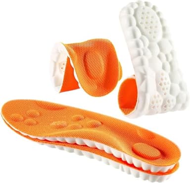 Footstr InsoleX, 2 Pairs of Footstr Insoles for Kids Youth, Arch Support & Shock Absorption, 4D Elastic Cloud Breathable Soft Foam Sole, Lightweight Sports Insole for Men Women (2 Orange, 6.5Y-7Y) - Image 1