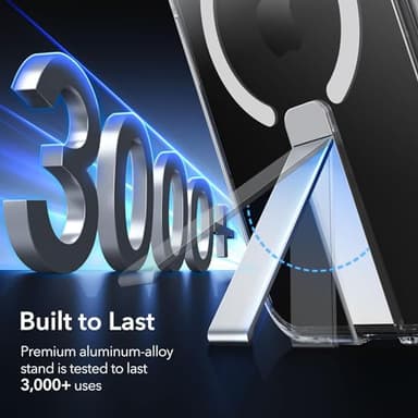 ESR for iPhone 15 Pro Max Case with Kickstand, Military-Grade Shockproof Protection, Magnetic Fully Adjustable Flickstand Phone Case, Compatible with MagSafe Accessories, Boost Series, Clear - Image 6