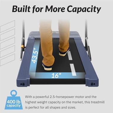 Exerpeutic 400 Lb. Capacity Heavy-Duty Walking/Jogging Exercise Treadmill Walking Pad- Home Gym Workout, Foldable Under Desk Desk Design - Image 2