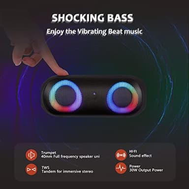 NOTABRICK Bluetooth Speakers with Light, 30W for Indoor&Outdoor - Image 5