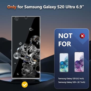 JEHOO [3 Pack] for Samsung Galaxy S20 Ultra Screen Protector [Not Glass], Flexible TPU Film, Fingerprint Unlock, Full Coverage, Scratch Resistant, Easy Installation, Case Friendly, Bubble Free - Image 2