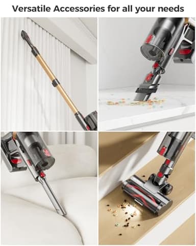 Cordless Vacuum Cleaner, 30Kpa Vacuum Cleaners for Home, Max 50Mins Runtime, Anti-Tangle Stick Vacuum, LED Screen, 1.5L Dust Cup, Rechargeable Lightweight Vacuum for Hardwood Floor, Carpets, Pet Hair - Image 7