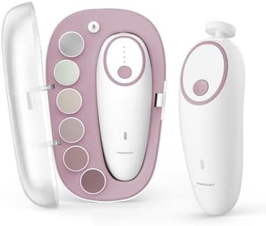 Momcozy Baby Nail File Electric, Gentle Baby Nail Trimmer Electric, Baby Nail Clipper with Night Light, 7 Grinding Head Replacement Pads, Pink - Image 3