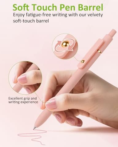 FIOVER Colored Pens, 6 Pack Colorful Gel Pens, Quick-Dry 0.7mm Medium Point for Journaling, Note Taking, Doodling, Aesthetic Office School Supplies, Gifts for Women Men(Multiple Colors) - Image 3