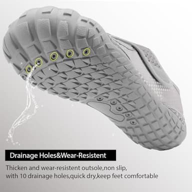 Womens and Mens Water Shoes Breathable Quick Dry Swim Pool Shoes Thicken Soles Barefoot Aqua Shoes for Beach Diving Hiking Water Sports 13.5 Women/11.5 Men - Image 4