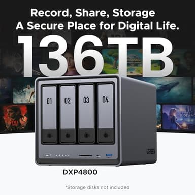 UGREEN NASync DXP4800 4-Bay Desktop NAS, Intel N100 Quad-core CPU, 8GB DDR5 RAM, 32G eMMC, 2X 2.5GbE, 2X M.2 NVMe Slots, 4K HDMI, Network Attached Storage (Diskless) - Image 3