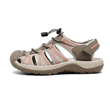 DREAM PAIRS Womens Closed Toe Hiking Summer Outdoor Sport Athletic Sandals,Size 8,Brown/Watermelon/RED,160912-W-NEW - Image 2