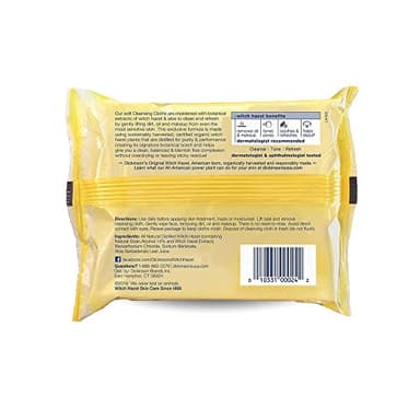 Dickinson's Original Witch Hazel Refreshingly Clean Cleansing Cloths with Aloe, 4 Pack, 25 Cloths per Pack - Image 2