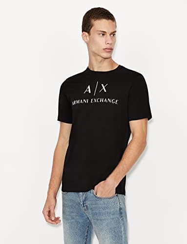 Armani Exchange Men's Classic Crew Logo Tee T Shirt, Black, Medium - Image 5