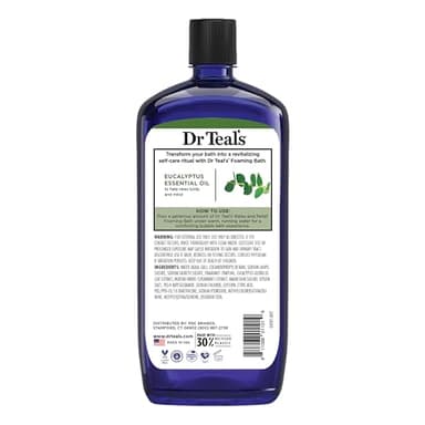 Dr Teal's Foaming Bath with Pure Epsom Salt, Relax & Relief with Eucalyptus & Spearmint, 34 fl oz (Pack of 4) - Image 10