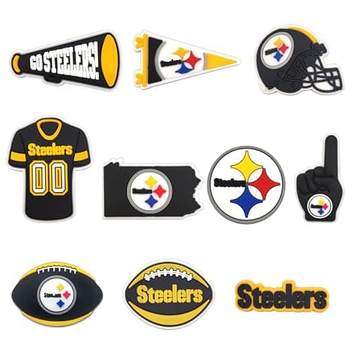 Fit Steelers 10PC Shoe Charms for crocs clogs Decoration, Team Charms for sports fans - Image 1