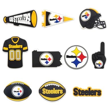 Fit Steelers 10PC Shoe Charms for crocs clogs Decoration, Team Charms for sports fans - Image 1