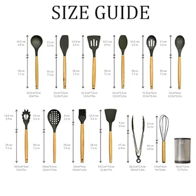 Silicone Kitchen Utensils Set 13-PCS-Silicone Cooking Utensils set, Spatula, Serving Spoons, Soup Ladle, Holder, Other Gadgets for Kitchen Essentials and Home Cooking Needs - Image 7