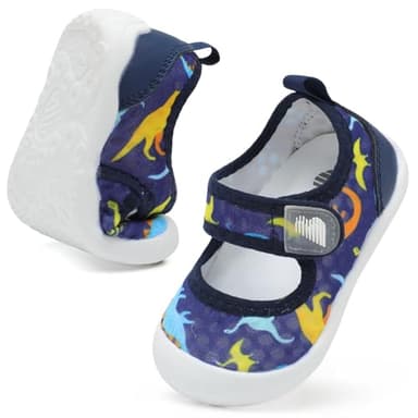BARERUN Kids Boys Girls Swim Water Shoes Toddler Kids Swim Non Slip Quick Dry Beach Barefoot Sports Shoes Aqua Socks for Beach Outdoor Sports Blue Infant Size 12-18 Months - Image 1