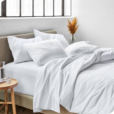 Bare Home Queen Sheet Set - Luxury 1800 Ultra-Soft Microfiber Queen Bed Sheets - Double Brushed - Deep Pockets - Easy Fit - 4 Piece Set - Bedding Sheets & Pillowcases (Queen, White) - Image 8
