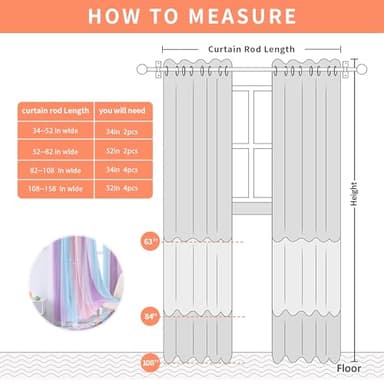 XiDi Pink and Purple Curtains 84 Inches Long for Girls Bedroom 2 Panels Blackout Rainbow Nursery Curtains for Kids Room Unicorn Princess Theme Home Decor Living Room Pink/Purple W52 X L84 - Image 6