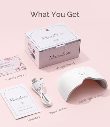 MelodySusie UV Nail Lamp, ART06F UV Light for Gel Nails, Nail Dryer with 2 Timer, Fast Curing Gel Nail Polish Nail Art Tools for Desk and Handheld use, Starter-Friendly Mini Manicure Accessories-White - Image 7