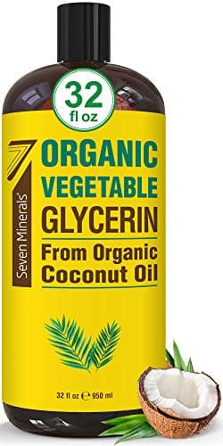 Seven Minerals, Organic Vegetable Glycerin - Big 32 fl oz Bottle - No Palm Oil, Made with Organic Coconut Oil - Therapeutical Grade Glycerine for DIYs - Hair, Nails & Skin Moisturizer - Non-Gmo - Image 1