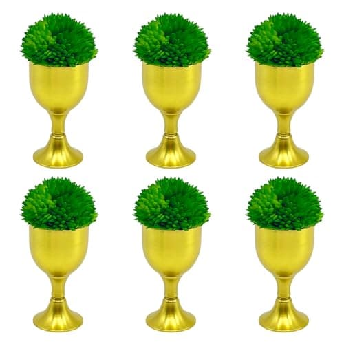 12Pcs Mini Artificial Moss Balls for Bowl & Vase Fillers - Decorative Green Moss Balls Centerpieces (1.57") (1.57in Green&Gold)