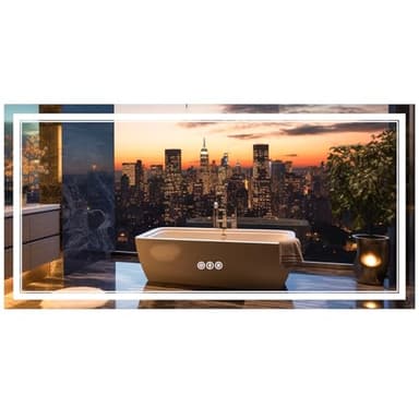 SOGOLINE Led Mirror for Bathroom 96x36 Inch, Front and Backlit, Lighted Bathroom Mirror with Insert Light Pattern, Brighter & Clearer, Dimmable, 3 Colors, Memory, ETL Listed, Shatter-Proof - Image 9