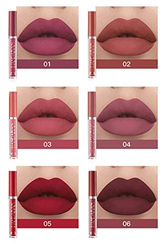 6Pcs Matte Liquid Lipstick Makeup Set, Matte liquid Long-Lasting Wear Non-Stick Cup Not Fade Waterproof Lip Gloss (Set A) - Image 2