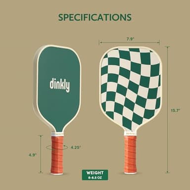 Dinkly Pickleball Paddles Set of 2 - USAPA Approved Graphite/Fiberglass Pickleball Racket, 2 Pickleball Rackets, 4 Balls and 1 Portable Carry Bag, Pickle Ball Set for Men Women, Wave Check - Image 6