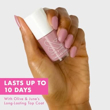 Olive & June Long Lasting Nail Polish | Plump Gel-Like Finish No Lamp Needed Lasts up to 10 days | Salon-Quality Color at Home | 15-Free, Vegan & Cruelty-Free Chip-Resistant Shine | World Lit, Mauve - Image 2