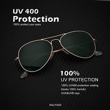 KALIYADI Classic Aviator Sunglasses for Men Women Driving Sun glasses Polarized Lens UV Blocking (3 Pack) 58mm - Image 3