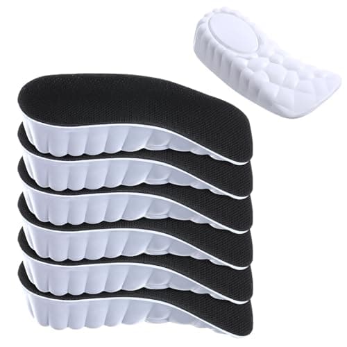 Glitopper 3 Pairs Orthopedic High Pads Height Increase Insoles Arch Support Insoles Height Boosters Cushions for Men, Women(Black,1.4 Inch) - Image 1