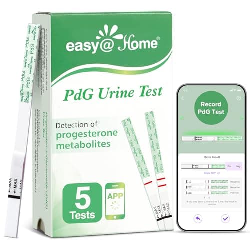Easy@Home PdG Test Strips: 5 Pack - Track Ovulation Insights with Progesterone Urine Tests – at Home Fertility Test for Women with Premom Ovulation App - PdG (Pregnanediol Glucuronide) Tests - Image 1