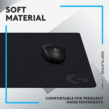 Logitech G640 Large Cloth Gaming Mouse Pad, Optimized for Gaming Sensors, Moderate Surface Friction, Non-Slip Mouse Mat - Black - Image 6