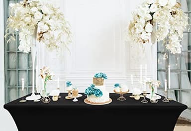 Utopia Kitchen Spandex Tablecloth 2 Pack [6FT, Black] Tight, Fitted, Washable and Wrinkle Resistant Stretch Rectangular Patio Table Cover for Event, Wedding, Banquet & Parties [72Lx30Wx30H Inch] - Image 9