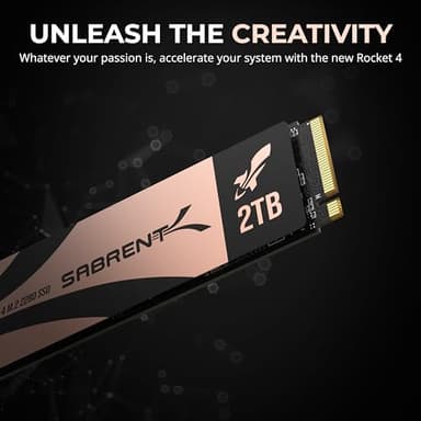 SABRENT Rocket 4 2TB NVMe SSD PCIe Gen4 M.2 2280 Internal Solid State Drive Up to 7450MB/s Read 6400MB/s Write for PS5 Desktop Laptop Gaming High-Speed Storage Low Heat (SB-RKT4L-2TB) - Image 3
