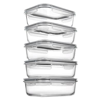 Vtopmart 5 Pack 35oz Glass Food Storage Containers with Lids, Meal Prep Containers, Airtight Reusable Lunch Container Set, Safe for Oven, Microwave, Freezer, and Dishwasher - Image 8