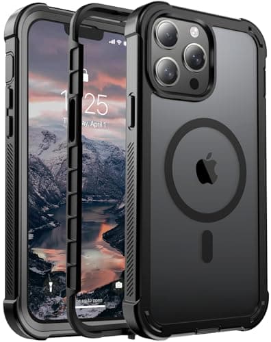 jaroco Magnetic for iPhone 13 Pro Max Case, [Compatible with MagSafe][Military Grade Drop Protection][Heavy Duty Protection][Non-Slip][Shockproof] 2-Layer Durable Bumper Phone Case 6.7''-Black - Image 1