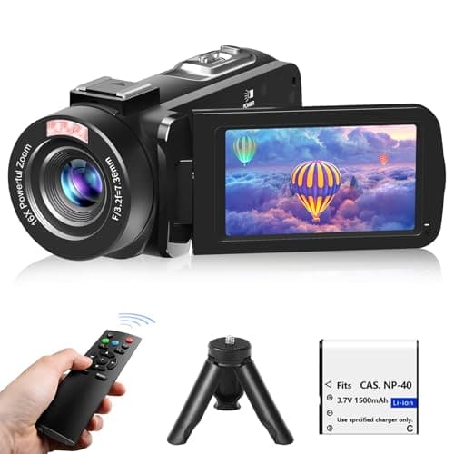 Video Camera, Full HD 1080P 30MP Camcorder, Vlogging Camera for YouTube with Infrared Night Vision, 18X Digital Zoom 3.0“ LCD Screen Digital Camera, Video Recorder with Remote Control and Battery - Image 1