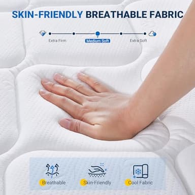 Avenco King Mattress, 14 Inch King Mattresses in a Box, Hybrid King Size Mattresses with Comfort Foam and Pocket Coils for Pressure Relief & Motion Isolation - Image 4