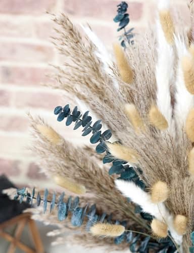 120 PCS Dried Pampas Grass, (vase not Included), Dried Flowers, Reed Grass Bouquet for Bohemian Flowers Home Table Wedding Decoration, Rustic Farmhour.(Light Brown) - Image 4