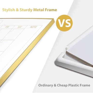 ARCOBIS Dry Erase Calendar with Cork Board for Wall, 12"x16" Double-Sided Calendar Whiteboard & White Board with Gold Frame, Magnetic Monthly Planning Board for Home, Office, School - Image 9