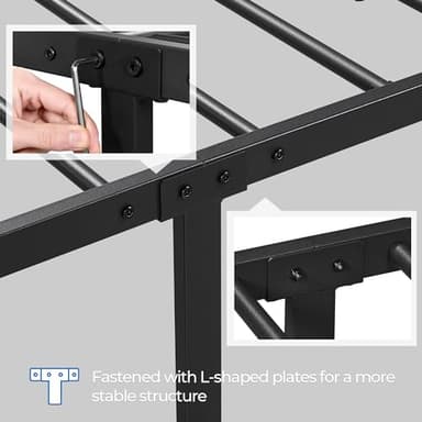 Yaheetech Classic Metal Platform Bed Frame Mattress Foundation with Victorian Style Iron-Art Headboard/Footboard/Under Bed Storage/No Box Spring Needed/Twin Size Black - Image 7