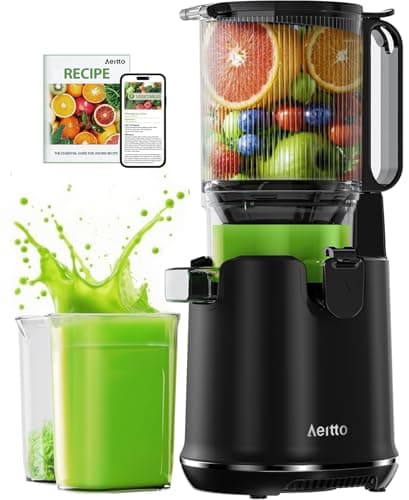 Aeitto Max5 Cold Press Juicer, Juicer Machines with 5.3“ Extra Large Feed Chute Fit Whole Fruits & Vegetables, High Juice Yield,Juice Maker, Self Feeding, Easy to Clean,Premium Black - Image 1