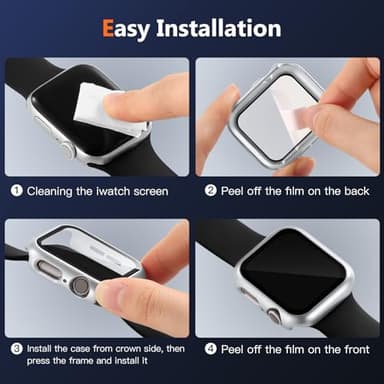 Charlam Compatible with 46mm Apple Watch Case,Apple Watch Series 10 Case Cover wtih Touch-Sensitive Screen Protector, 3 Pack Hard PC Bumper Cases Full Coverage, Black/Clear/Sliver,46mm(Series 10) - Image 9