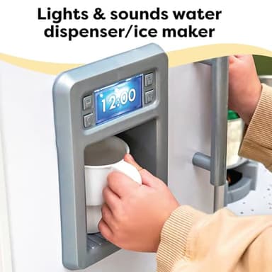 KidKraft Ultimate Corner Wooden Play Kitchen with Lights & Sounds, Play Phone and Curtains, White - Image 6