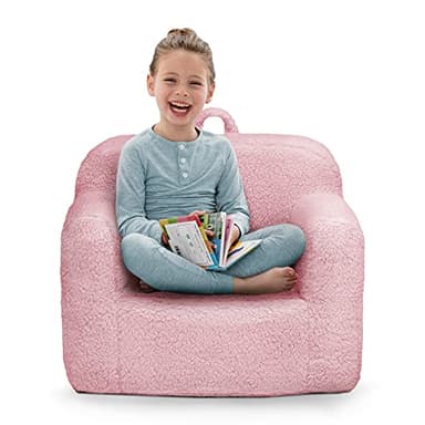 Delta Children Cozee Sherpa Chair, foam, Pink - Image 8