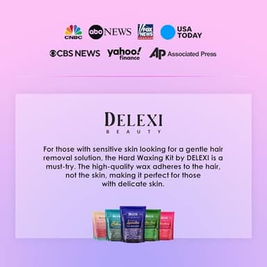 DELEXI Premium Waxing Kit for Sensitive Skin – Painless Hard Wax Beads, Safe Wax Warmer, Pre/Post Care Spray, Salon-Grade Results at Home for Face, Bikini, Brazilian & Full Body - Image 6