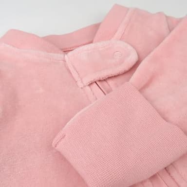 HonestBaby Sleep and Play Footed Pajamas One-Piece Sleeper Jumpsuit Zip-Front Pjs 100% Organic Cotton for Baby Girls, Pink (Velour), Newborn - Image 3