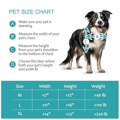 Large Dog Door, Energy Efficient French Doggy Door with Aluminum Frame, Telescoping Tunnel, Magnetic Flaps and Sliding Lock Panel - Large - Image 6